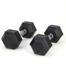 20LB 2 HDRS Rubber Coated Solid Cast Iron Dumbbells, Not Shipped On Weekends